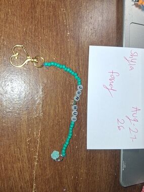 Personalized Turquoise Beaded Name Bracelet - Custom Letter Charms